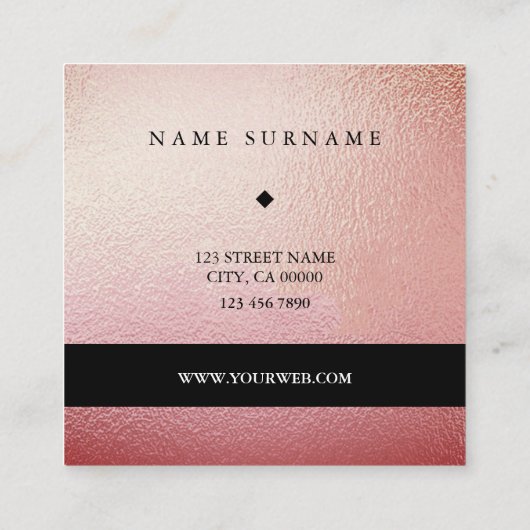 Carte de visite minimal professionnel de carré (Dos)