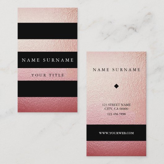 Carte de visite minimal professionnel de verticale (Devant / Derrière)