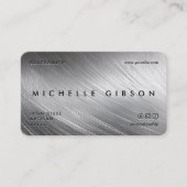 Carte De Visite Minimal professionnel Faux Argent Metallic Moderne (Devant)