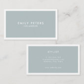 Carte De Visite Minimal Professionnel Luxe Dusty Blue (Devant / Derrière)