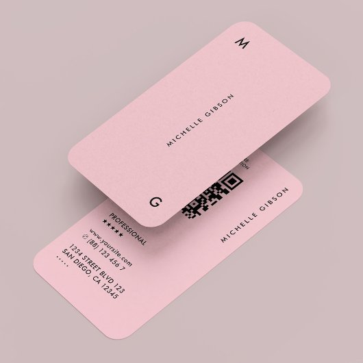 Carte De Visite Minimal professionnel Pastel rose esthétique