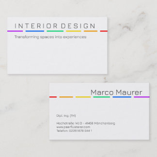 Carte De Visite Minimal Rainbow Business Card with Pride Colors