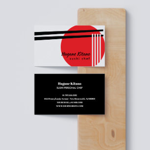 Carte De Visite Minimal Ramen Restaurant japonais Sushi chef