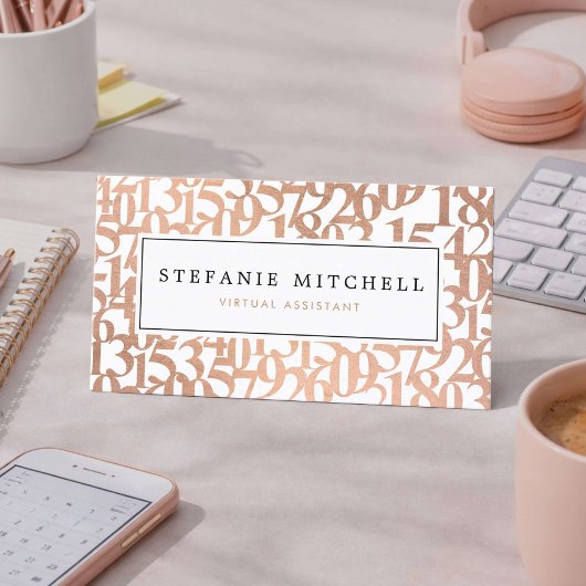 Carte De Visite Minimal Rose Gold Virtual Assistant