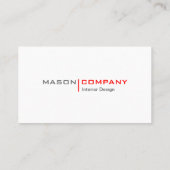 Carte de visite minimal rouge et blanc (Dos)