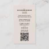 Carte De Visite Minimal Sand Tattooist Modern Tattoo Artist Grid (Dos)