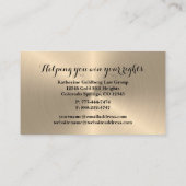 Carte de visite minimal Silver et Gold Attorney (Dos)