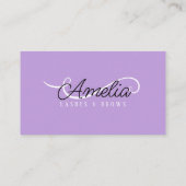 Carte De Visite Minimal Simple Blanc Cils Violet Sourcils (Dos)