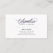 Carte De Visite Minimal Simple Blanc Cils Violet Sourcils (Devant)