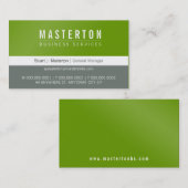 Carte De Visite MINIMAL simple entreprise herbe vert gris vert gri (Devant / Derrière)