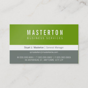 Carte De Visite MINIMAL simple entreprise herbe vert gris vert gri