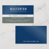 Carte De Visite MINIMAL simple entreprise royal bleu gris gris (Devant / Derrière)