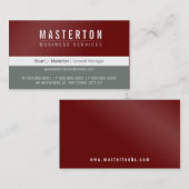 Carte De Visite MINIMAL simple entreprise simple marron rouge gris (Devant / Derrière)