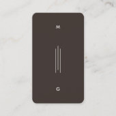 Carte De Visite Minimal Simple Initials Lines Espresso (Devant)