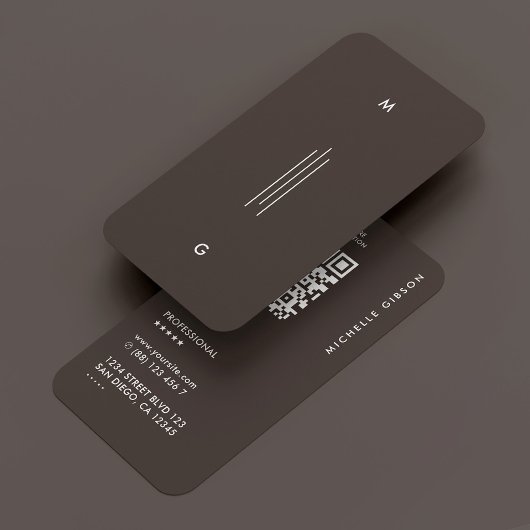 Carte De Visite Minimal Simple Initials Lines Espresso