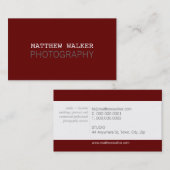 Carte De Visite MINIMAL simple moderne marron chic bordeaux gris (Devant / Derrière)