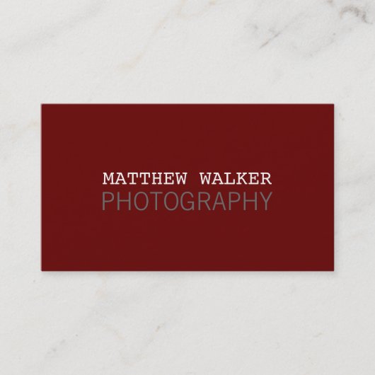 Carte De Visite MINIMAL simple moderne marron chic bordeaux gris (Devant)
