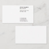 Carte De Visite Minimal simple moderne professionnel élégant blanc (Devant / Derrière)