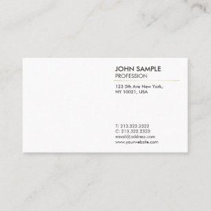 Carte De Visite Minimal simple moderne professionnel élégant blanc