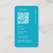 Carte De Visite Minimal Simple Professionnel Initiales Lignes Bleu (Dos)