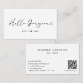 Carte De Visite Minimal simple QR Code moderne élégant (Devant / Derrière)
