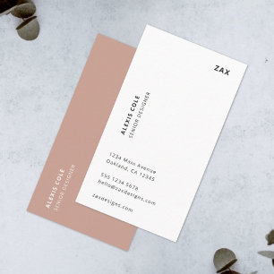 Carte De Visite Minimal Simple Rose Dusky Feminine Doux Blush
