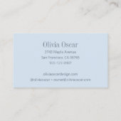 Carte De Visite Minimal Simple Soft Blue Modern Professional (Dos)