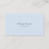 Carte De Visite Minimal Simple Soft Blue Modern Professional (Devant)
