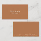 Carte De Visite Minimal simple Terracotta blanc Espace propre mode (Devant / Derrière)