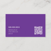 Carte De Visite Minimal Solid Purple & White Makeup Artist (Dos)