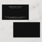 Carte De Visite Minimal stylish simple moderne Noir professionnel (Devant / Derrière)