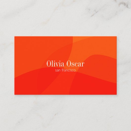 Carte De Visite Minimal unique rouge orange Abstrait Art Creative (Devant)
