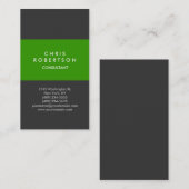 Carte de visite minimal vert vertical moderne (Devant / Derrière)