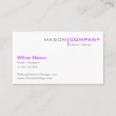 Carte de visite minimal violet blanc (Devant)