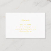 Carte de visite Minimal Yellow Business Card (Dos)