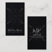 Carte de visite minimale Boho Mandala Yoga Macrame (Devant / Derrière)