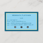 Carte de visite minimale et chic (Dos)