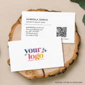 Carte de visite minimale Logo Code QR Scannable Bl