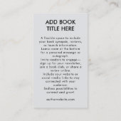 Carte de visite minimale pour lancement de livre d (Dos)