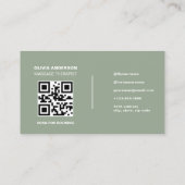 Carte de visite minimale pour thérapeute de massag (Dos)