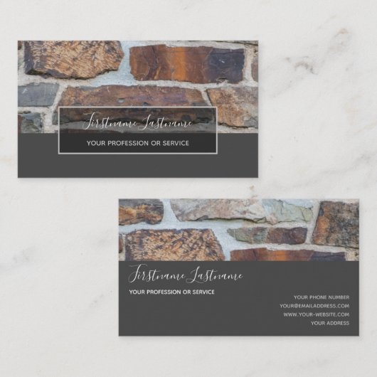 Carte De Visite Minimalisme ancien château en grès gris rectangle (Devant / Derrière)