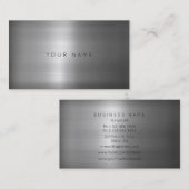Carte De Visite Minimalisme contemporain Vip gris argent métalliqu (Devant / Derrière)