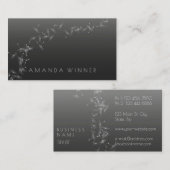 Carte De Visite Minimalisme Dandelion Confetti Gris Vip Glam Noir (Devant / Derrière)