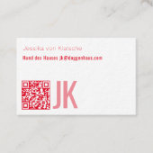 Carte De Visite minimalisme dans le code QR rouge (Devant)