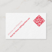 Carte De Visite minimalisme dans le code QR rouge (Devant)
