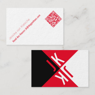 Carte De Visite minimalisme dans le code QR rouge