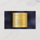 Carte De Visite Minimalisme Glam Blue Navy Gold Metallic Vip (Dos)