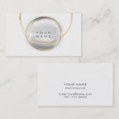 Carte De Visite Minimalisme Gold Blanc Verre Cercles (Devant / Derrière)