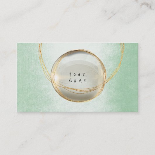 Carte De Visite Minimalisme Golden Foil Verre Monnaie Verdure VIP (Devant)