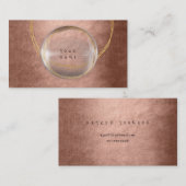 Carte De Visite Minimalisme Golden Foil Verre Rose Or (Devant / Derrière)